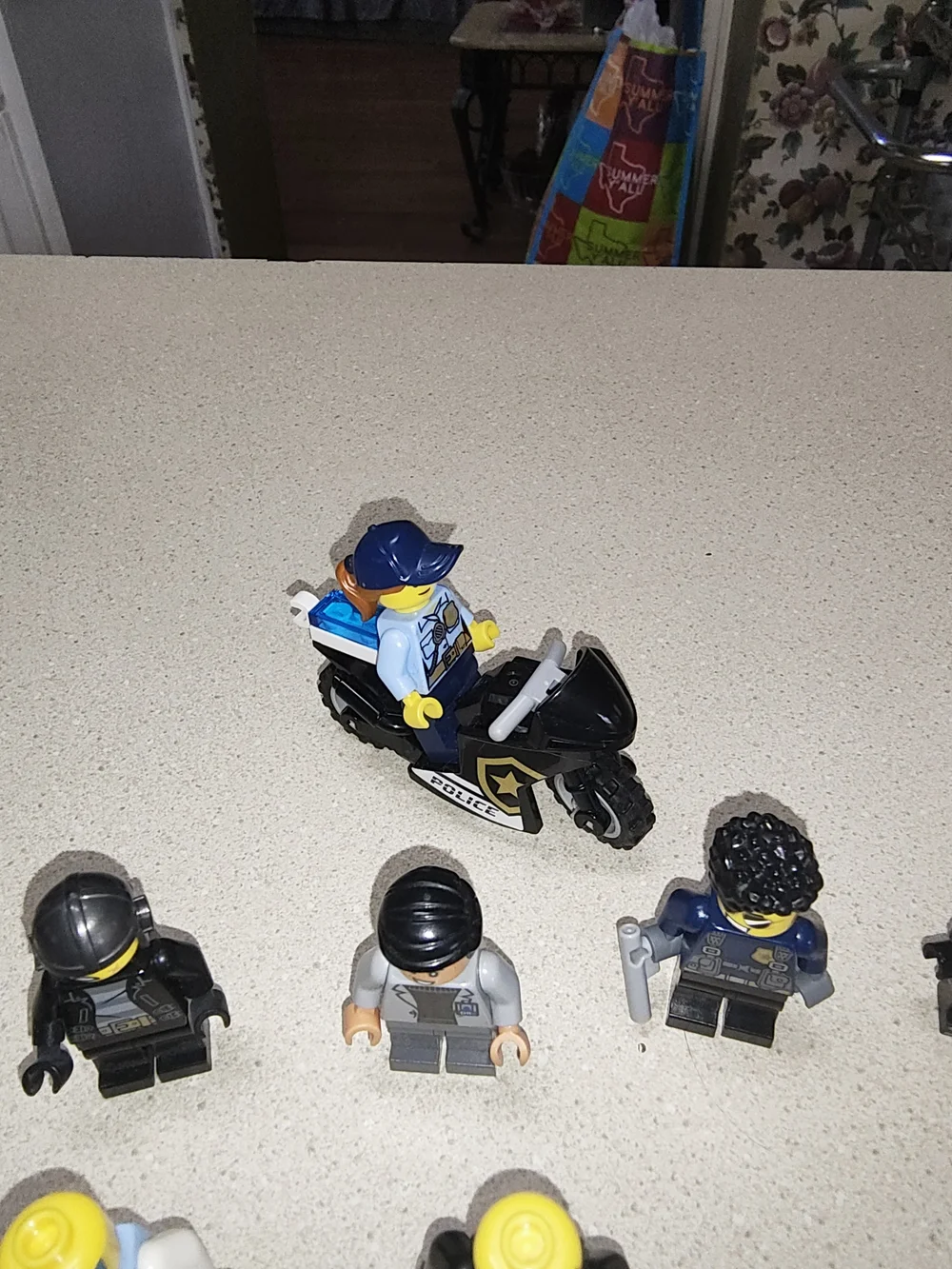 LEGO Police and Criminal Minifigures Lot with Motorcycle